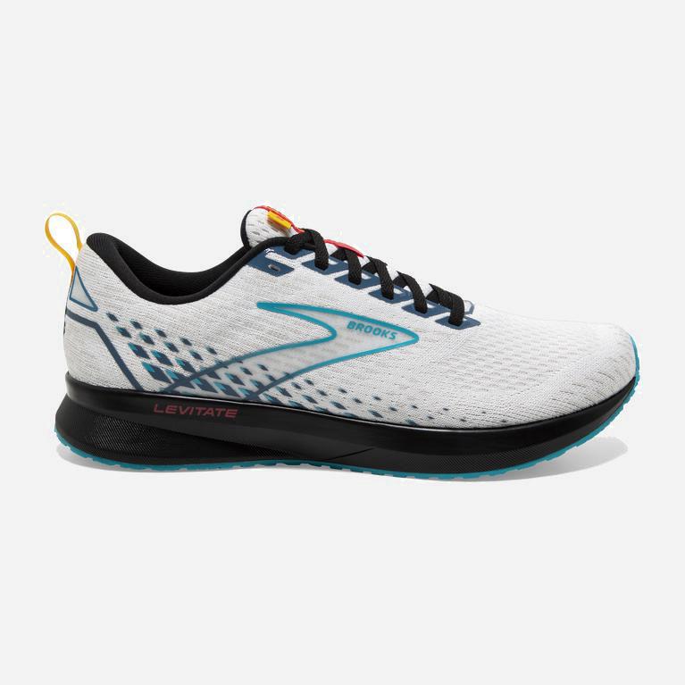 Brooks Levitate 5 Israel - Women's Road Running Shoes - White/BlueBird/Black (18652-EQMS)